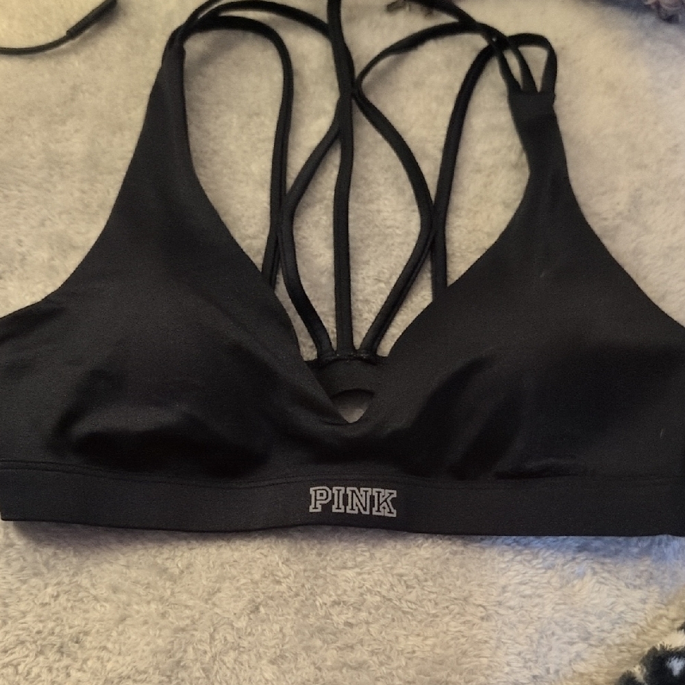 PINK Victoria's Secret Black Strappy Bra